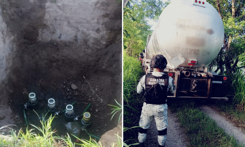 Aseguran tractocamiones cargados con huachicol en Huimanguillo