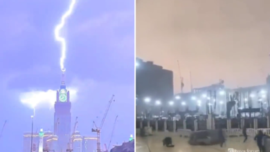 Tormentas azotan La Meca; cae rayo sobre icónico hotel en Arabia Saudita