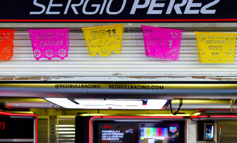 Red Bull adorna con papel picado sus boxes en el Hermanos Rodríguez