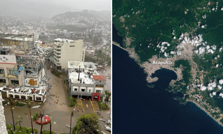 NASA muestra el antes y el después de Acapulco tras paso de Otis