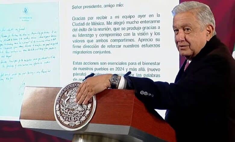 AMLO da a conocer una carta de Biden donde menciona la migración 