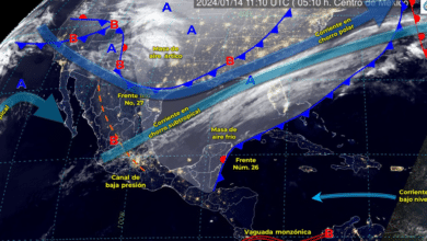 Frentes fríos se extenderán al Norte y Sur de México