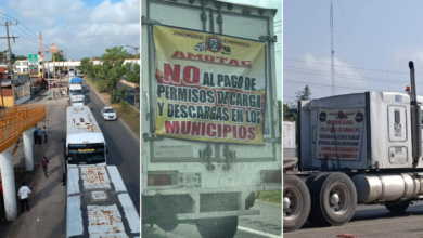 Caravana de transportistas de Tabasco se unen a paro nacional