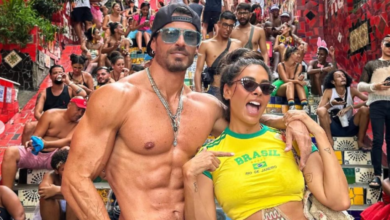 Galilea Montijo presume mini cintura y su novio musculatura en Brasil