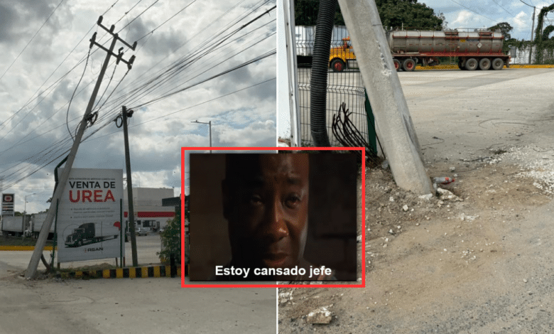Otra vez golpean y queda en riesgo de caer poste en Ranchería Plátano y Cacao