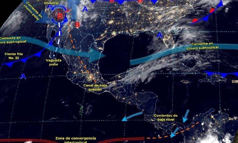 La quinta tormenta invernal y el frente frío No.32 producirán caída de nieve o aguanieve