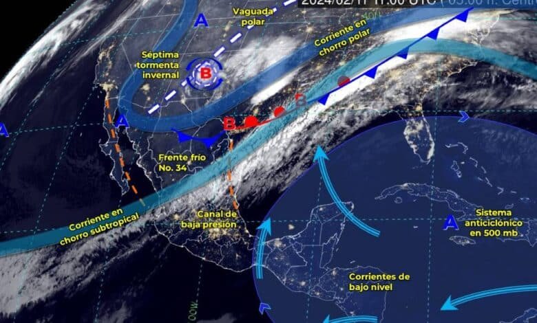 Caída de nieve sobre el noroeste y norte de la República Mexicana