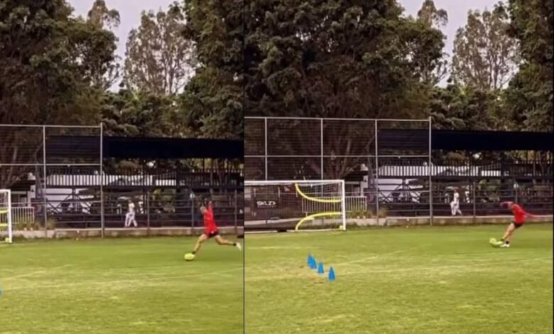 "Chicharito" Hernández anota un gol en práctica de Chivas