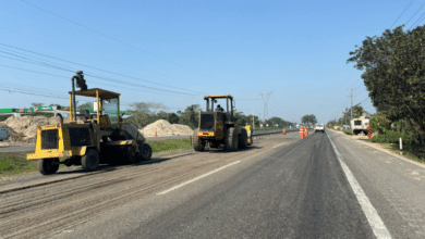 Continúan trabajos de restauración en la carretera Villahermosa- Cárdenas