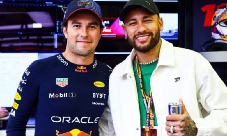 "Checo Pérez" recibe la visita de Neymar previo al GP de Bahréin