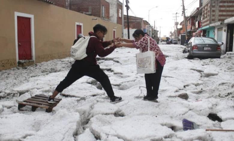 Así quedaron las calles de Puebla tras intensa granizada