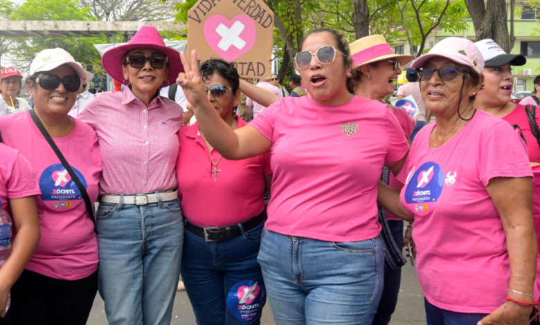 Candidata de PRI-PAN acude a la “Marcha Rosa” en Plaza de Armas