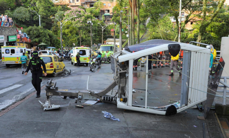 Se desploma teleférico en Medellín, Colombia, hay varios heridos
