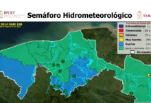 Sábado con lluvias moderadas en la Sierra, Macuspana y Huimanguillo