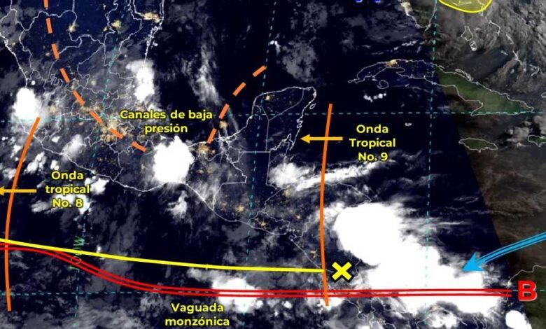 Onda tropical N° 8 ocasionara lluvias en estos estados