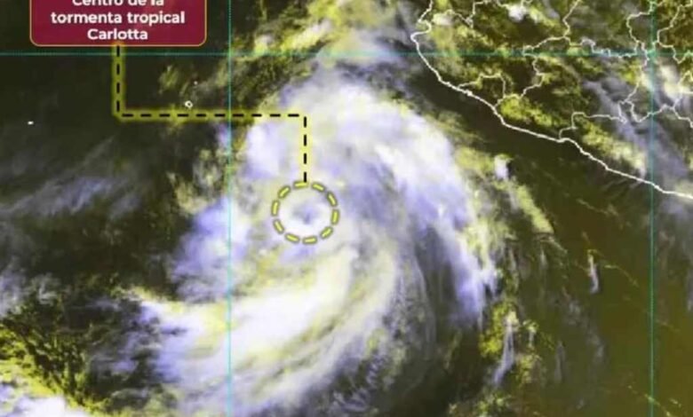 Depresión Tropical Tres-E se intensifica a Tormenta Tropical Carlotta