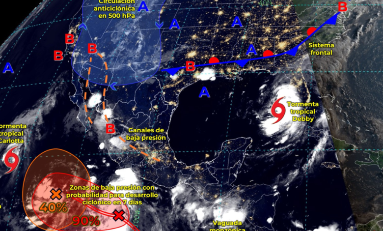 Se pronostican lluvias puntuales muy fuertes en Guerrero, Oaxaca y Chiapas