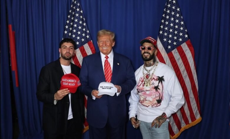 Anuel AA y Justin Quiles respaldan a Trump en Mitin en Pensilvania