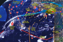 La tormenta tropical Ileana generará lluvias torrenciales en Baja California Sur, intensas en Sinaloa y Sonora, y muy fuertes en Durango