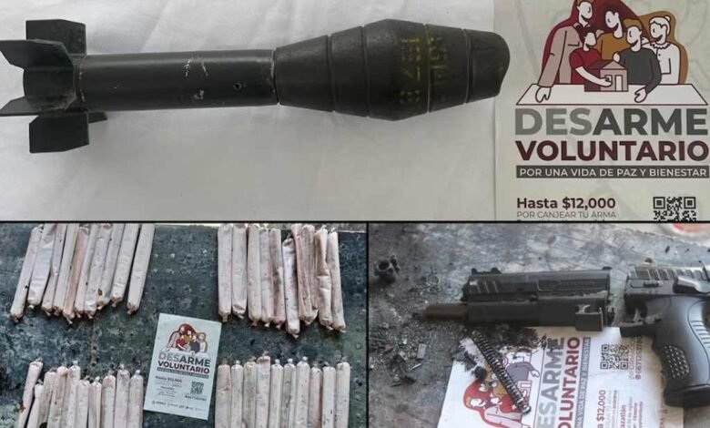 Entregan más de 200 armas en desarme voluntario en Sinaloa