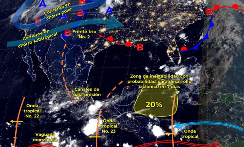 Aviso meteorológico: Lluvias intensas en sureste del país