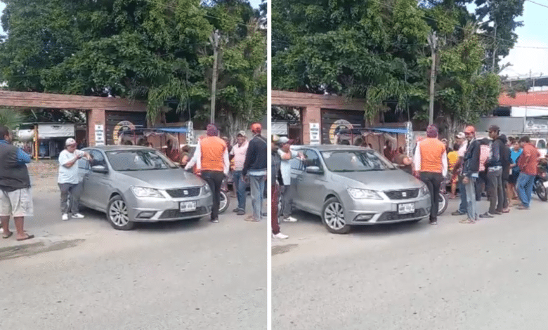 Colisión entre vehículo particular y 'pochimóvil' en la vía Villahermosa-La Isla