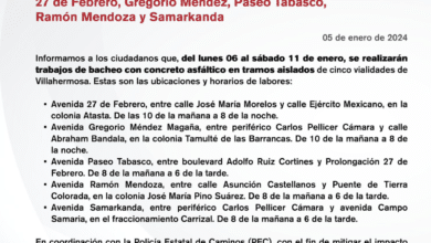 El Ayuntamiento de Centro anuncia trabajos de bacheo en Villahermosa