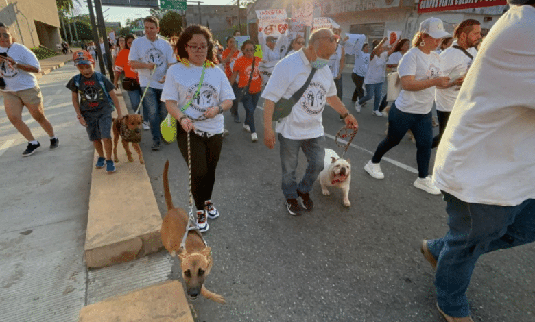 Marchan tabasqueños contra el maltrato animal