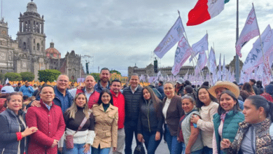 Tabasqueños acuden al Zócalo de CDMX para respaldar a Sheimbaum Pardo