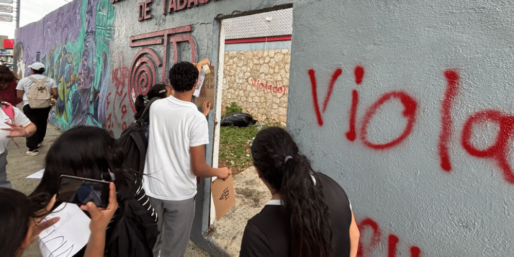 Estudiantes en protesta en Tabasco