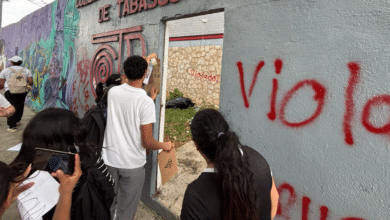 Estudiantes en protesta en Tabasco