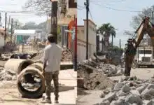 Supervisa May rehabilitación de calles en la colonia Pueblo Nuevo de Cárdenas