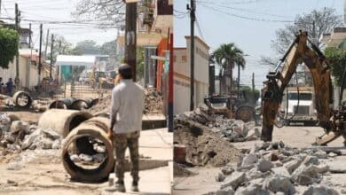 Supervisa May rehabilitación de calles en la colonia Pueblo Nuevo de Cárdenas