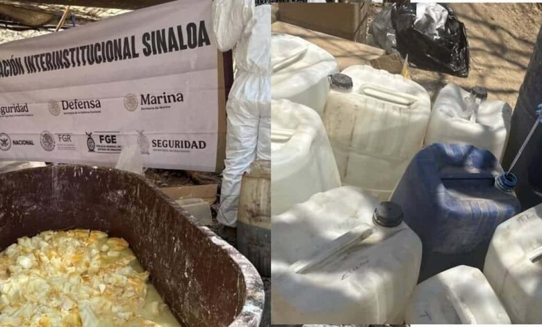 Aseguran químicos, materiales y droga en un centro clandestino