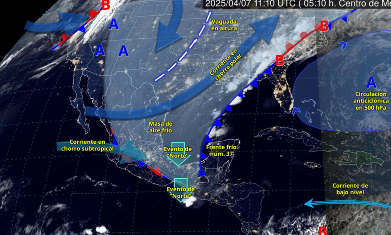 Imagen satelital de México para pronostico de Clima