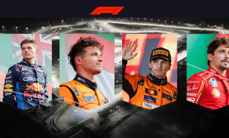 Imagen editada de circuito de pista de F1 con pilotos de diferentes escuderías