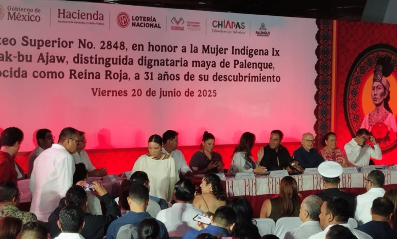Celebran Sorteo de Lotería Nacional en Honor a la Reina Roja de Palenque