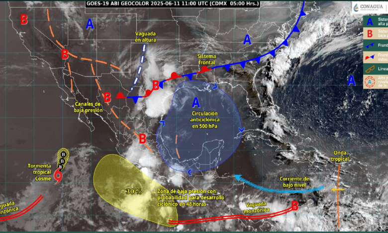 Intensas lluvias afectarán Michoacán, Guerrero, Oaxaca y Chiapas