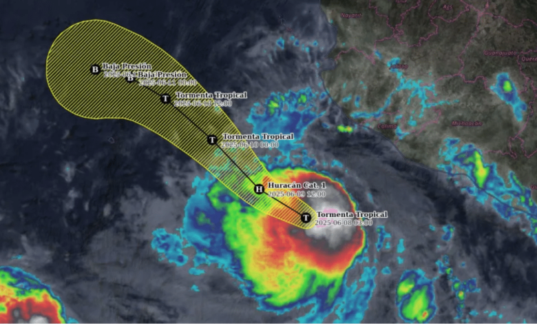 Tormenta tropical Barbara amenaza con convertirse en huracán categoría 1 (Foto por Servicio Meteorológico Nacional de México)