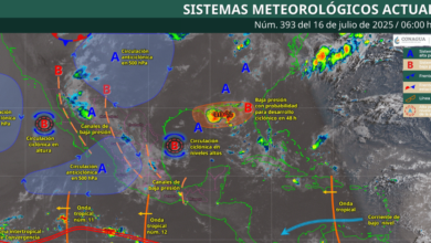 Para hoy, el monzón mexicano en el noroeste del país y una circulación ciclónica en altura frente a costas de la península de Baja California, mantendrán la probabilidad de lluvias puntuales muy fuertes en Chihuahua