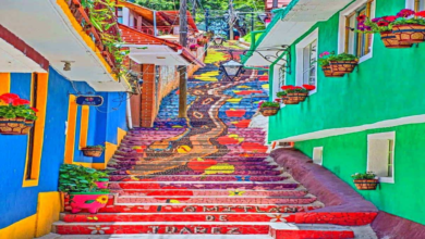 El Gran Mosaico de Omitlán arte, leyenda y color en los escalones de La Gloria