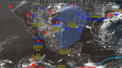 Persisten condiciones de lluvia intensa en el sureste y norte de México
