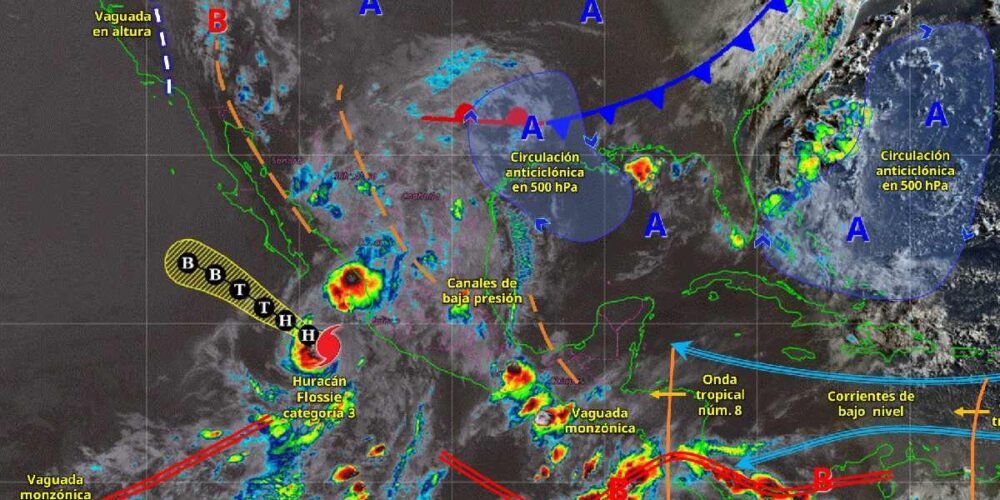 Huracán Flossie ocasionará lluvias fuertes en Nayarit y Sinaloa (Conagua)
