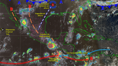 Para hoy, el monzón mexicano en combinación con inestabilidad atmosférica, originará lluvias puntuales fuertes.
