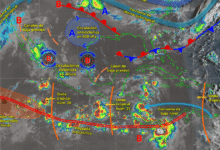 Este día, el monzón mexicano en interacción con una circulación ciclónica en niveles medios de la atmósfera sobre Baja California Sur, propiciarán lluvias fuertes a puntuales muy fuertes en Baja California Sur, Sonora, Chihuahua, Sinaloa, Durango y Nayarit. 