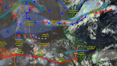 Para hoy, el monzón mexicano, el aire húmedo generado por la corriente en chorro subtropical, y una circulación ciclónica en niveles medios de la atmósfera, mantendrán lluvias puntuales fuertes a muy fuertes en noroeste de México