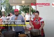 “La güera” cocinera tradicional tabasqueña nos prepara tortillas rellenas
