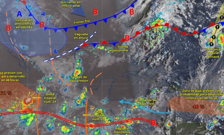 Lluvias intensas en Durango, Sinaloa, Nayarit y Jalisco