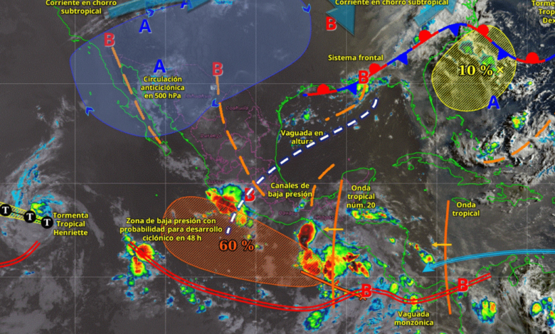 Lluvias intensas en el sureste y calor extremo en el norte
