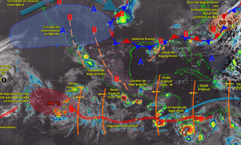 Se pronostican lluvias muy fuertes en al menos seis estados del país